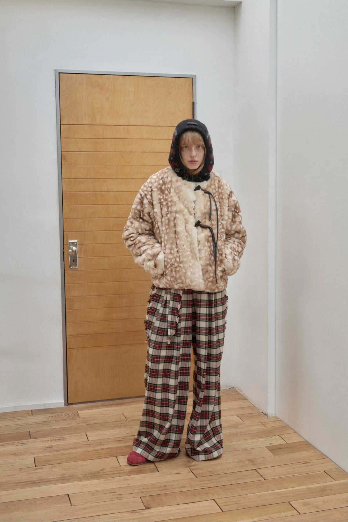 FAIR ISLE PONY JACQUARD KNIT HOOD – 3colors