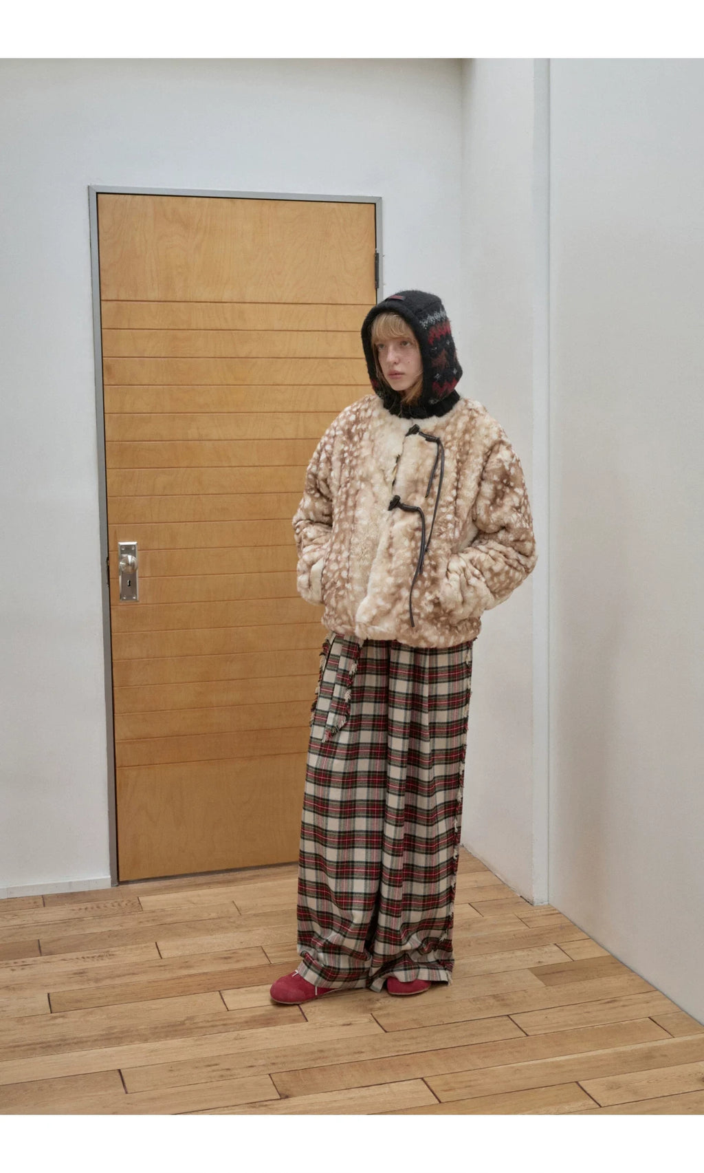 FAIR ISLE PONY JACQUARD KNIT HOOD – 3colors