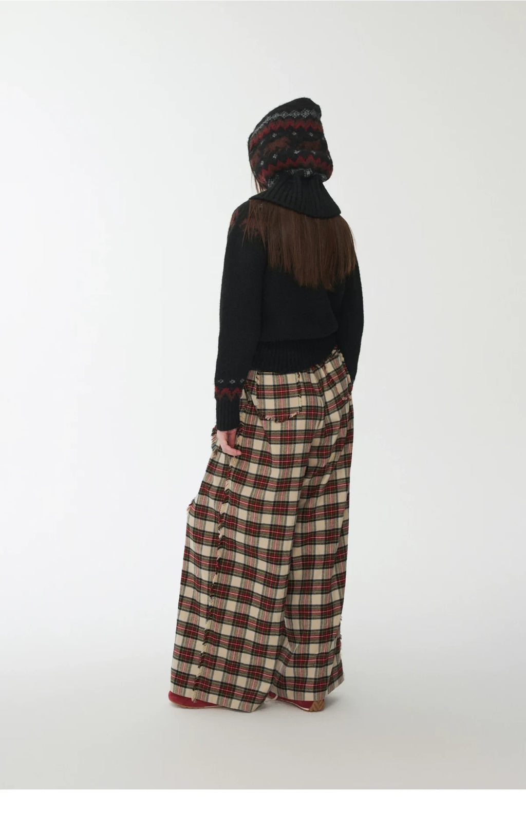 FAIR ISLE PONY JACQUARD KNIT HOOD – 3colors