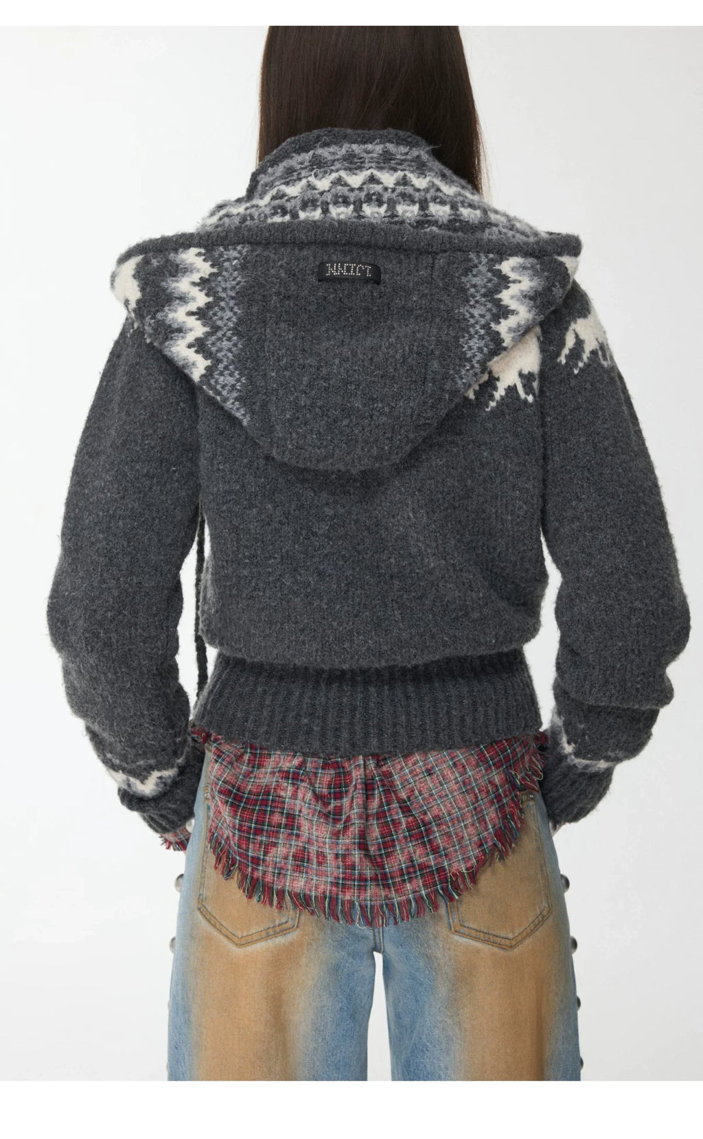FAIR ISLE PONY JACQUARD KNIT HOOD – 3colors