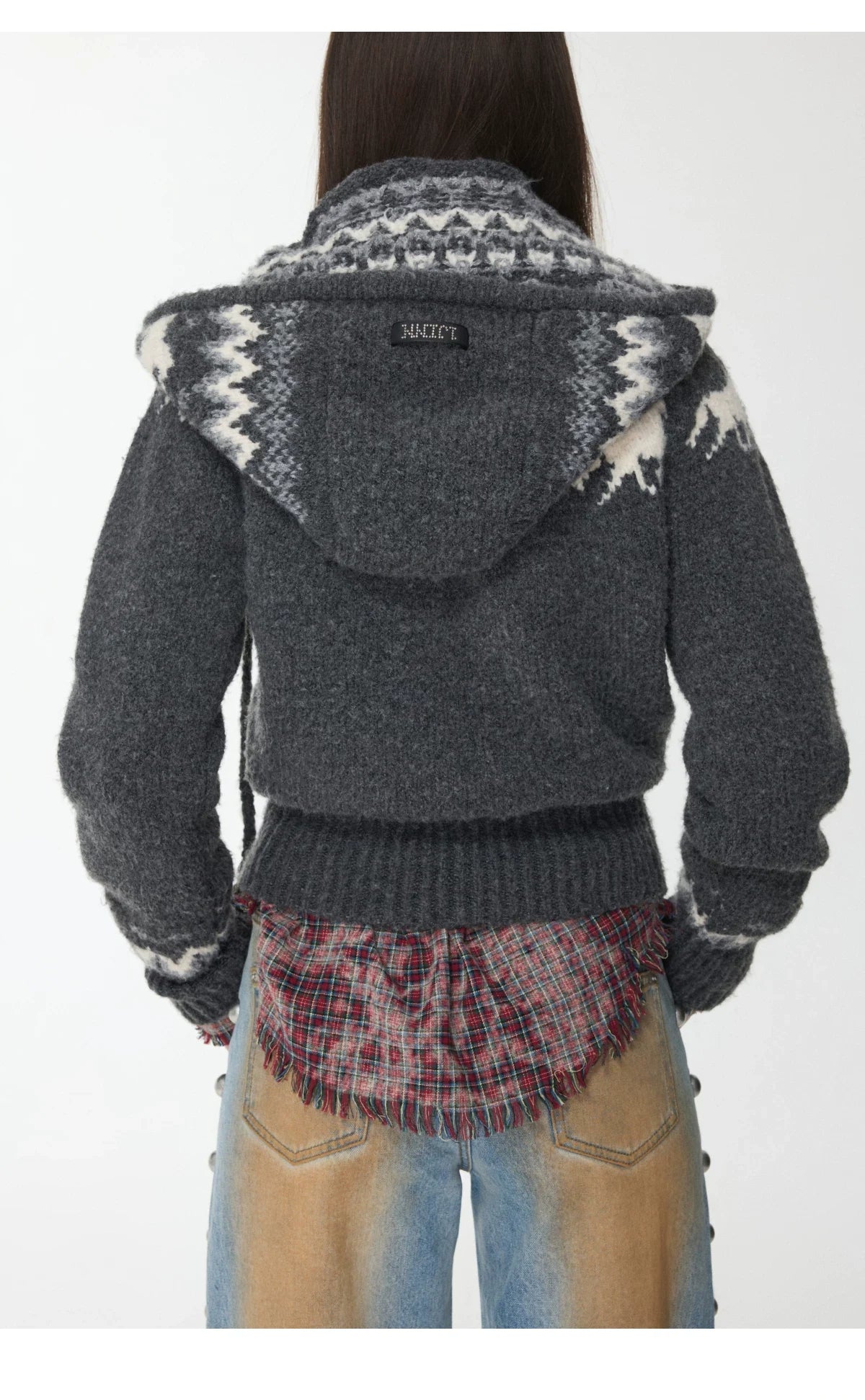 FAIR ISLE PONY JACQUARD KNIT HOOD – 3colors