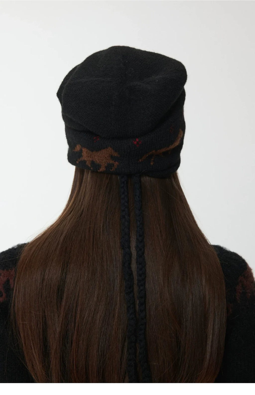 FAIR ISLE PONY JACQUARD SLOUCH BEANIE – 3colors