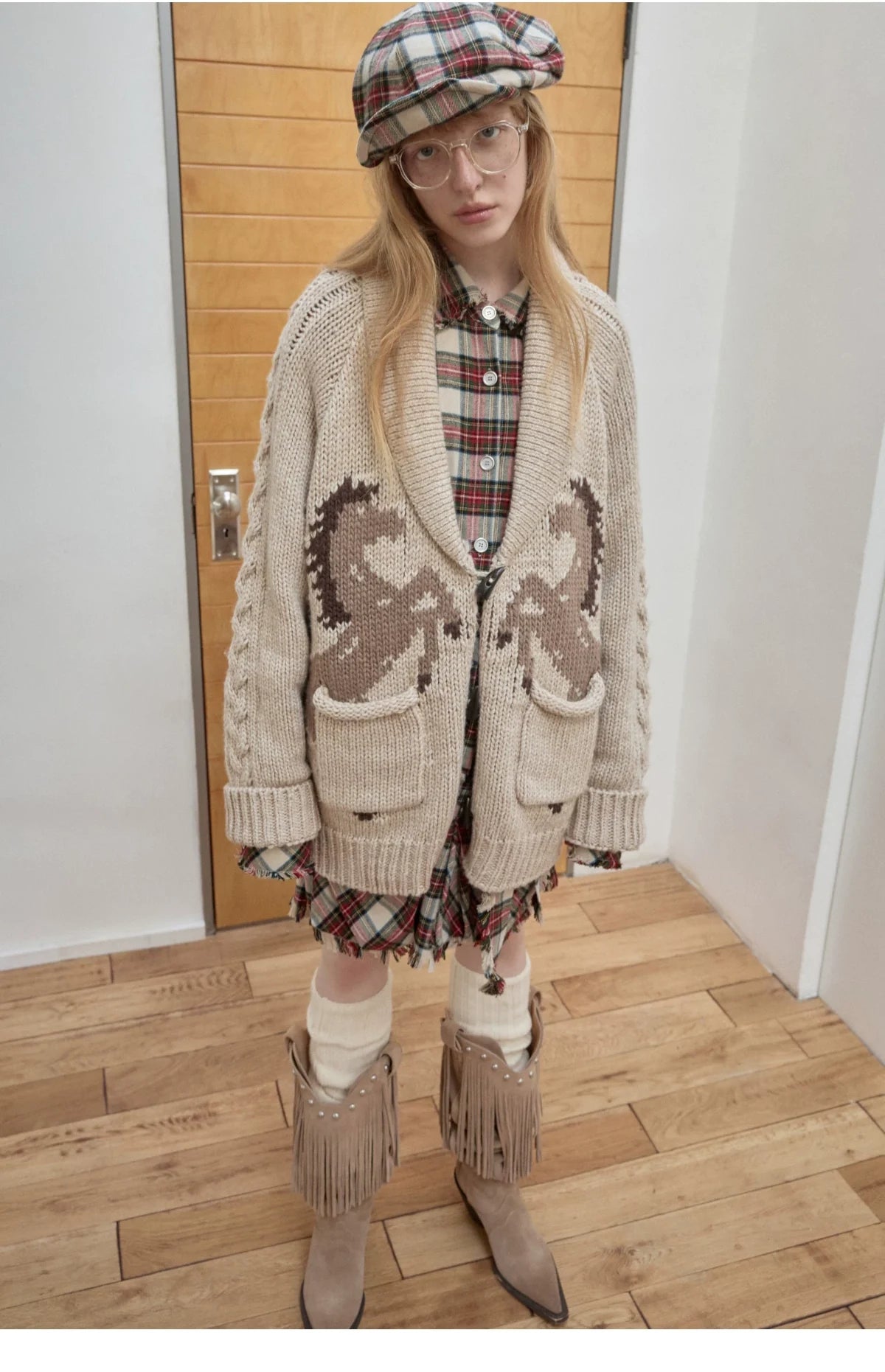 FAIR ISLE PONY JACQUARD TOGGLE CARDIGAN – 2colors