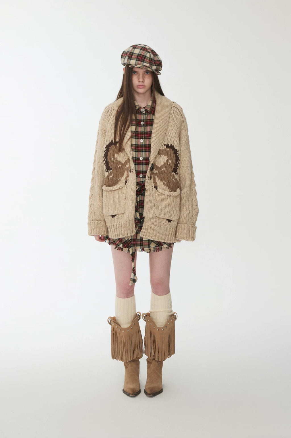 FAIR ISLE PONY JACQUARD TOGGLE CARDIGAN – 2colors