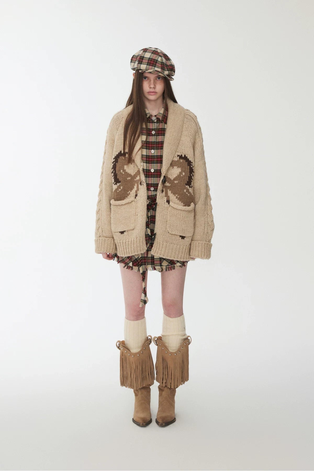 FAIR ISLE PONY JACQUARD TOGGLE CARDIGAN – 2colors