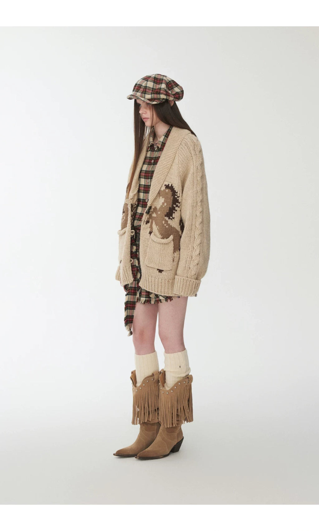 FAIR ISLE PONY JACQUARD TOGGLE CARDIGAN – 2colors