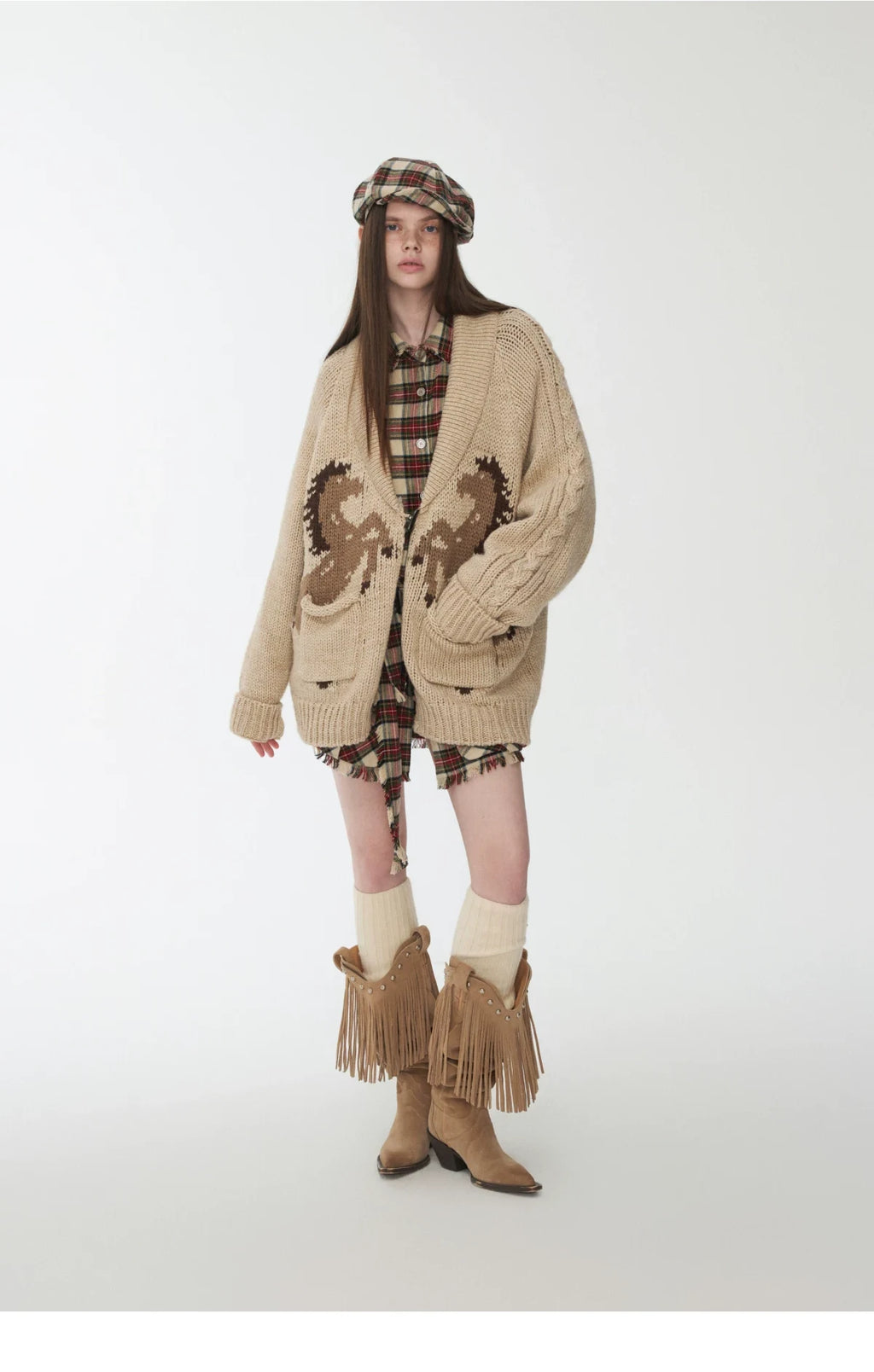 FAIR ISLE PONY JACQUARD TOGGLE CARDIGAN – 2colors