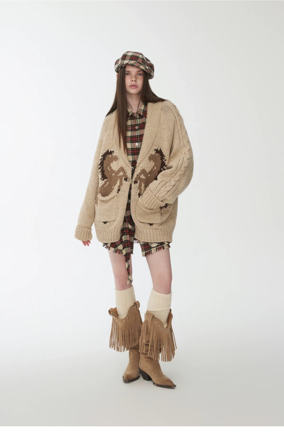 FAIR ISLE PONY JACQUARD TOGGLE CARDIGAN – 2colors