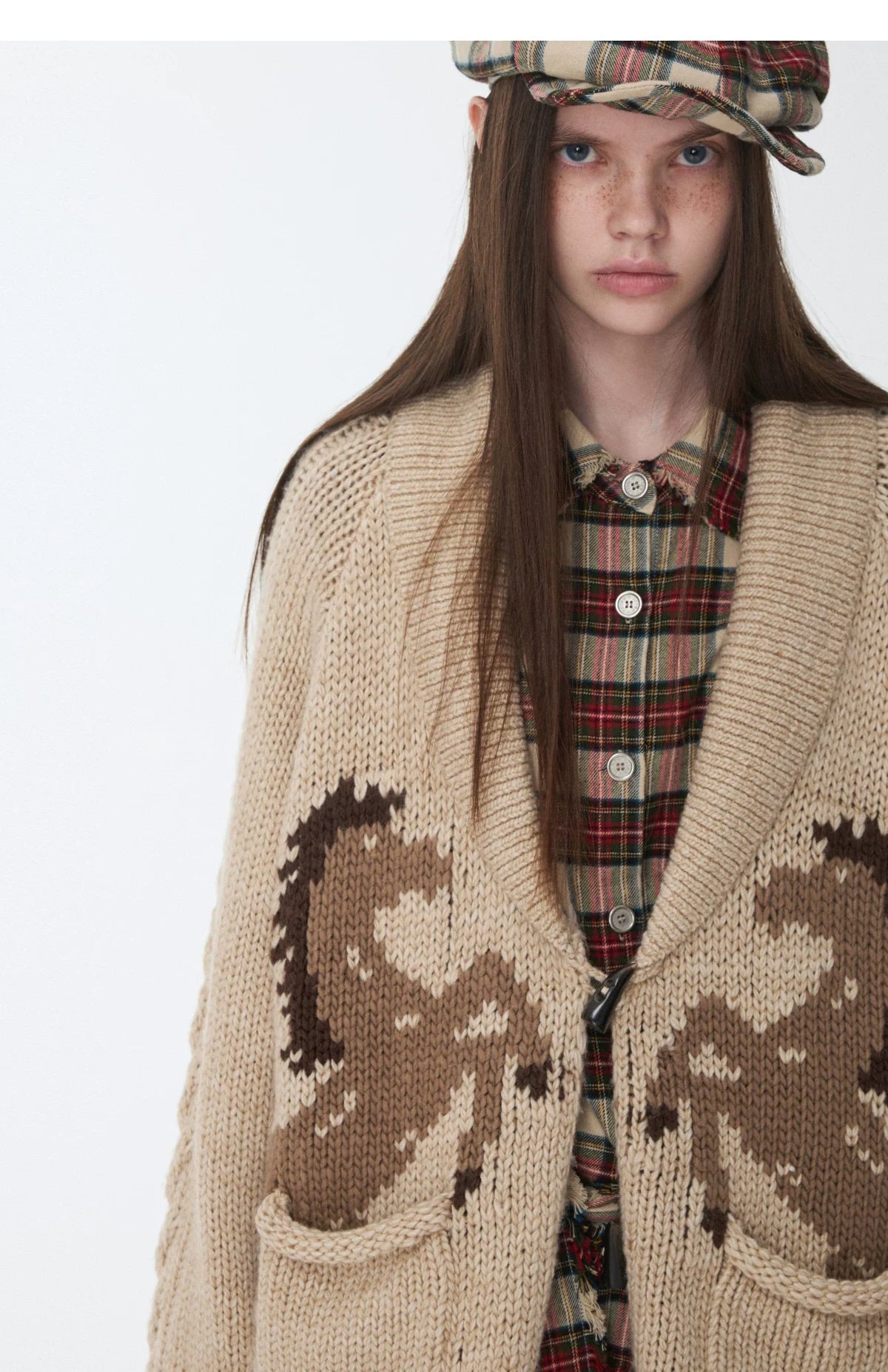 FAIR ISLE PONY JACQUARD TOGGLE CARDIGAN – 2colors