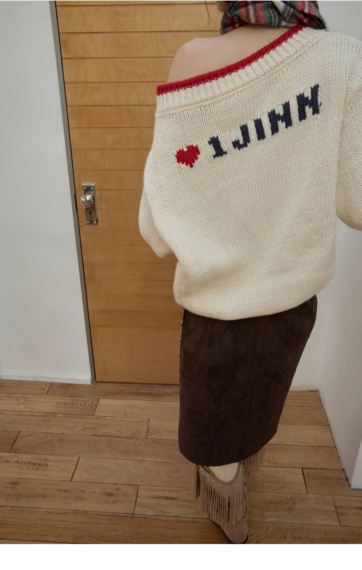 KNIGHT ICELANDIC WOOL OFF-SHOULDER SWEATER