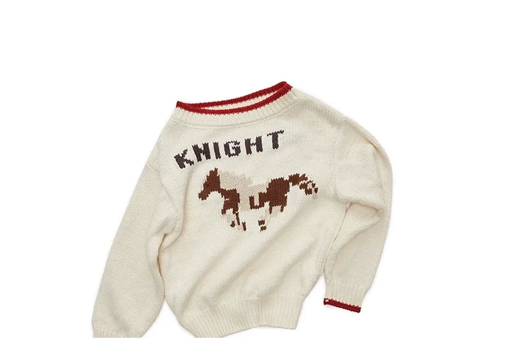KNIGHT ICELANDIC WOOL OFF-SHOULDER SWEATER