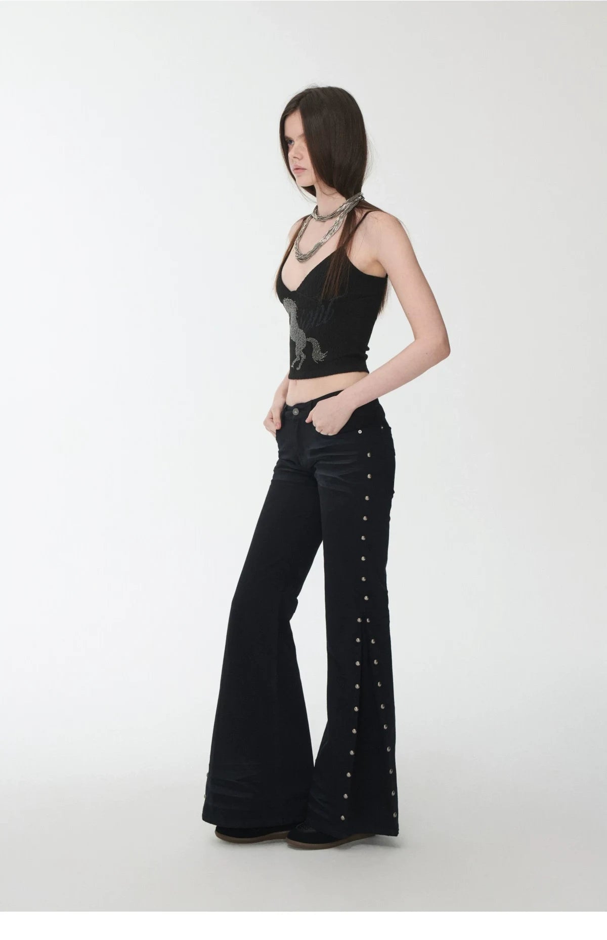 KNIGHT RHINESTONE CABLE-KNIT CAMI – 3colors