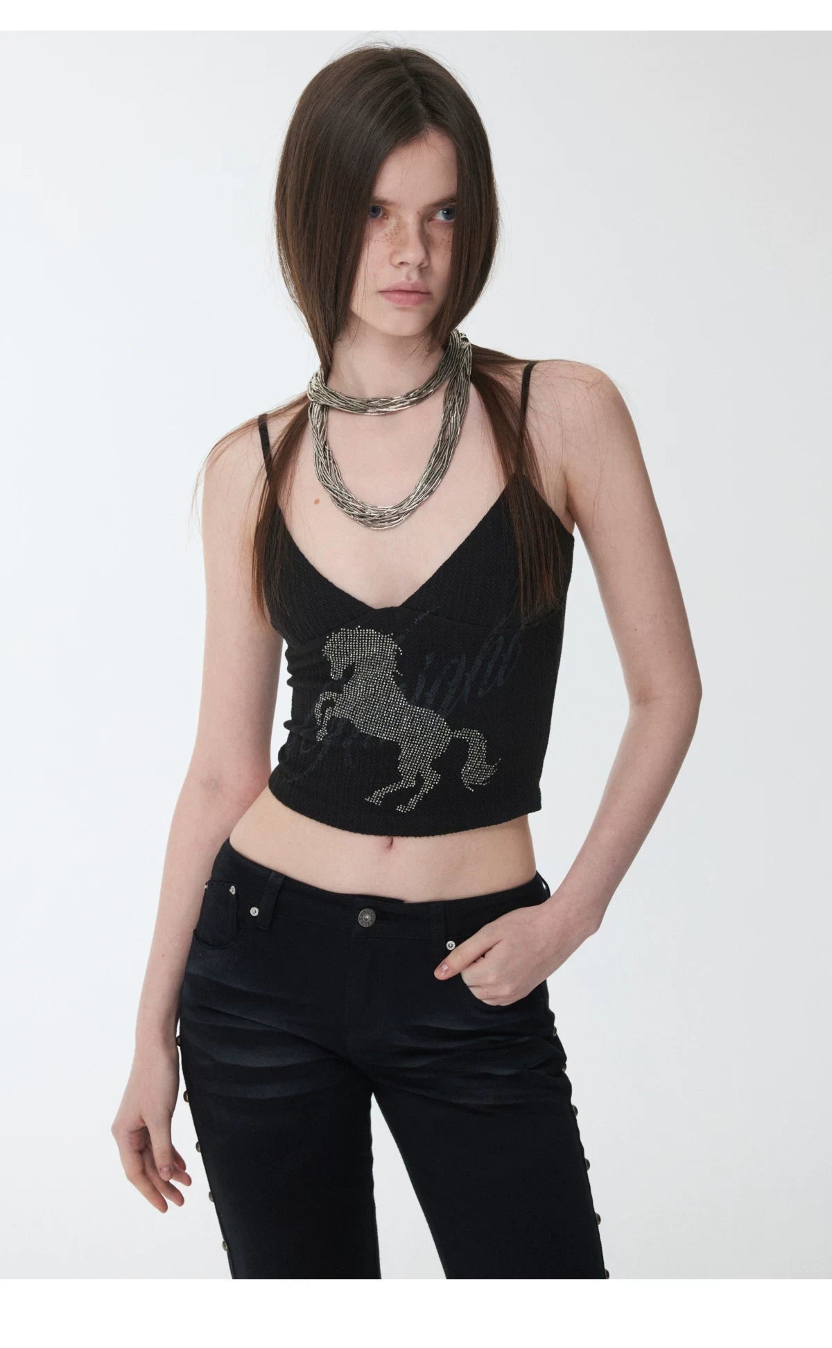 KNIGHT RHINESTONE CABLE-KNIT CAMI – 3colors