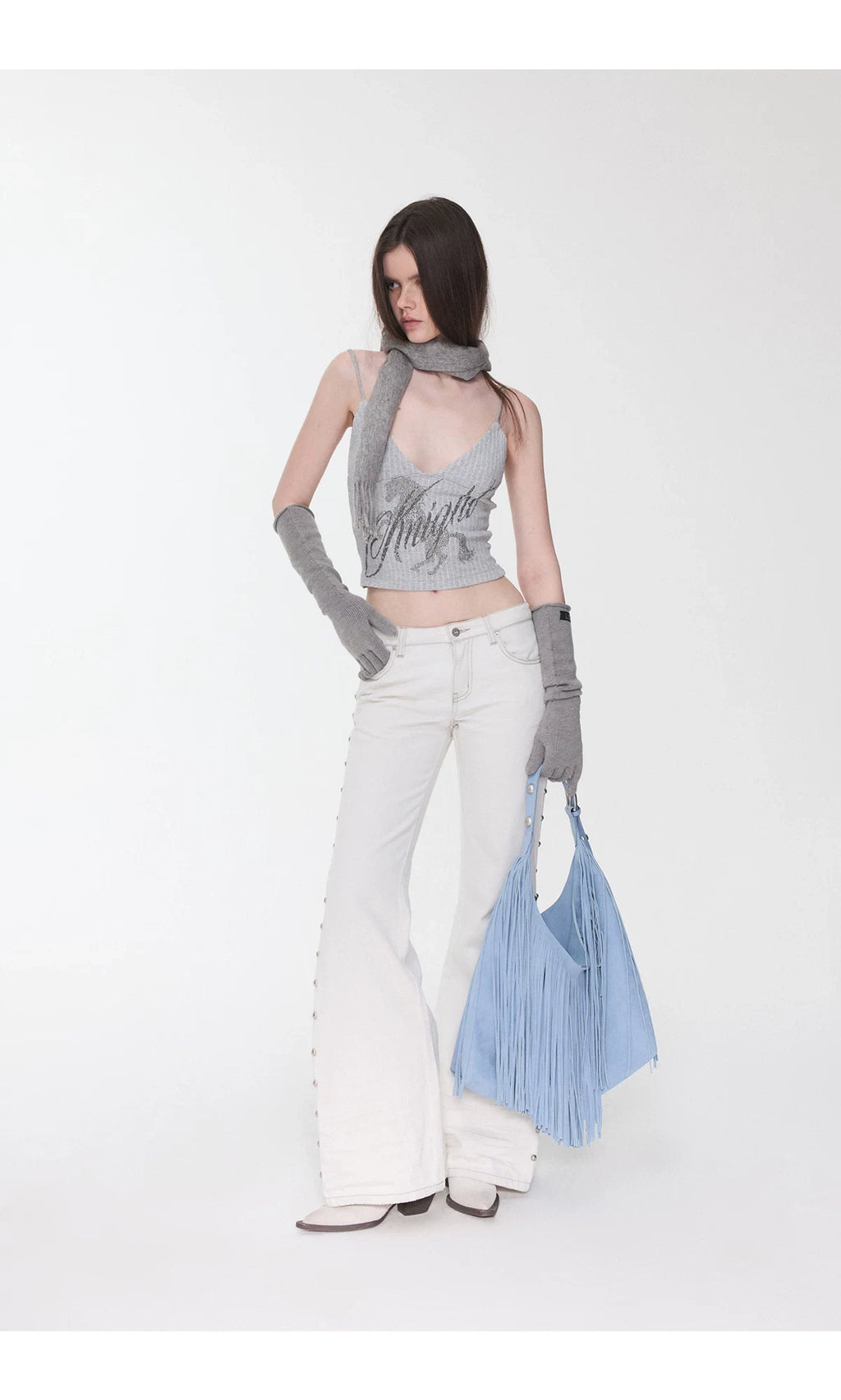 KNIGHT RHINESTONE CABLE-KNIT CAMI – 3colors