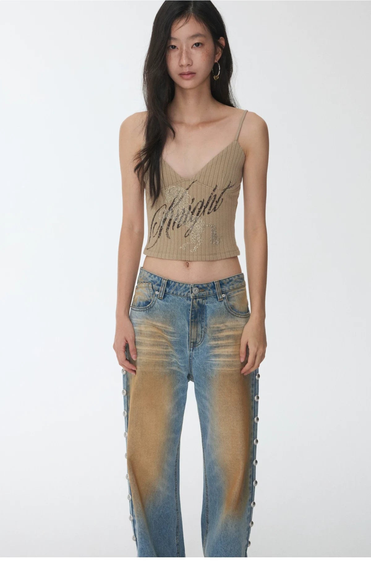 KNIGHT RHINESTONE CABLE-KNIT CAMI – 3colors