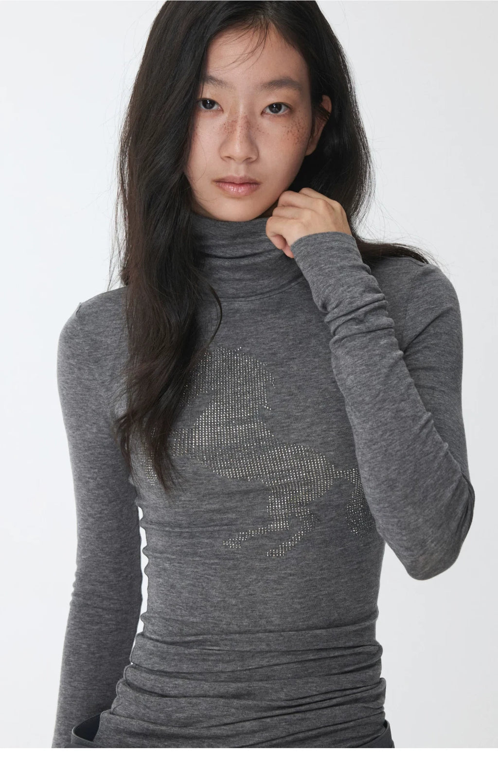 KNIGHT RHINESTONE FUNNEL-NECK TOP & DRESS – 7styles