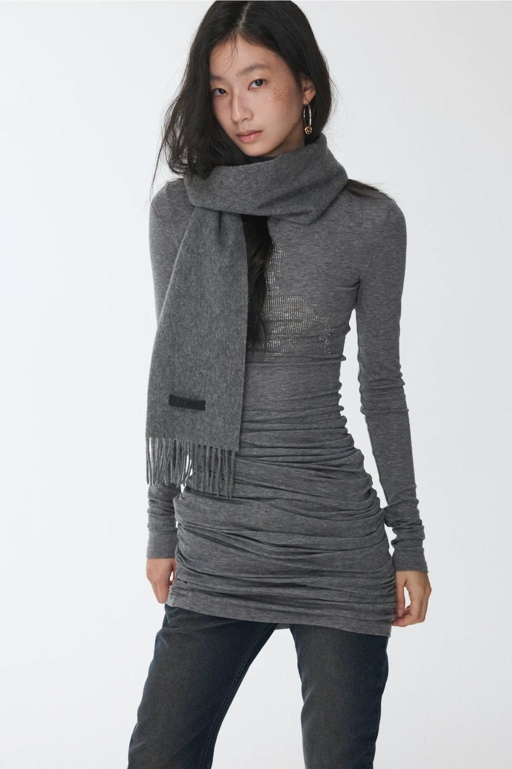KNIGHT RHINESTONE FUNNEL-NECK TOP & DRESS – 7styles