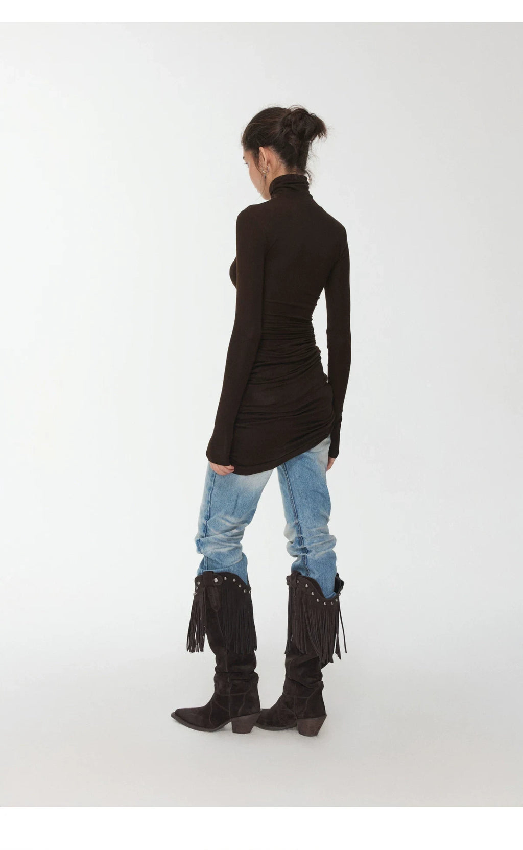 KNIGHT RHINESTONE FUNNEL-NECK TOP & DRESS – 7styles