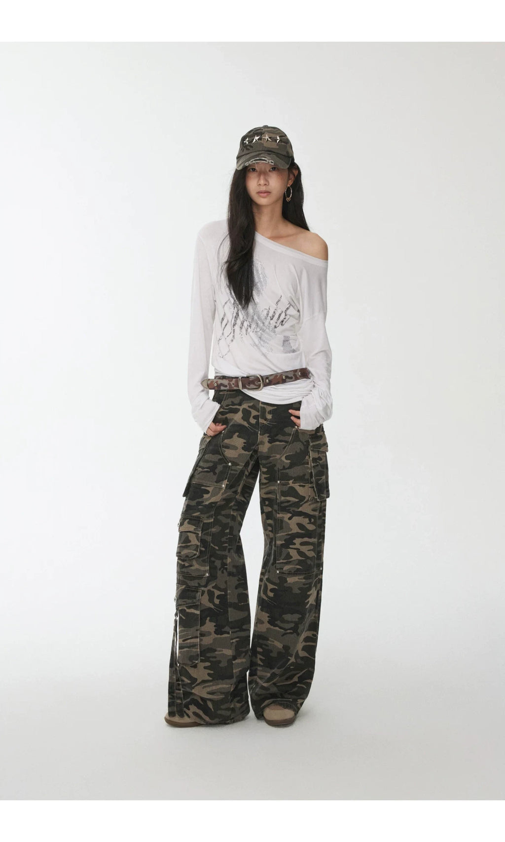 KNIGHT RHINESTONE OFF-SHOULDER LONG-SLEEVE TOP – 3colors
