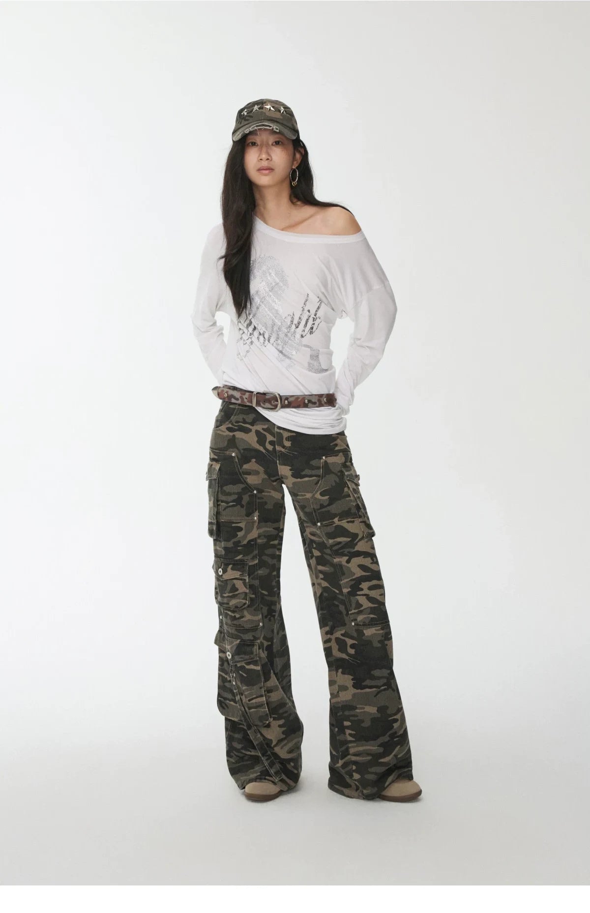 KNIGHT RHINESTONE OFF-SHOULDER LONG-SLEEVE TOP – 3colors