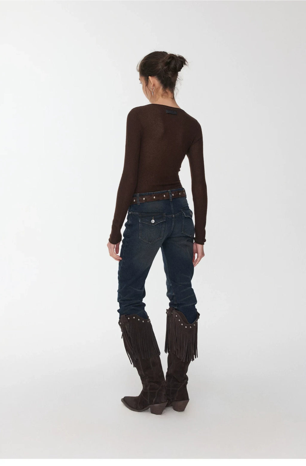 KNIGHT WOOL JACQUARD SCOOP-NECK TOP – 4colors