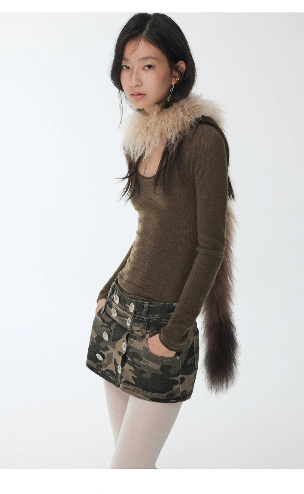 KNIGHT WOOL JACQUARD SCOOP-NECK TOP – 4colors