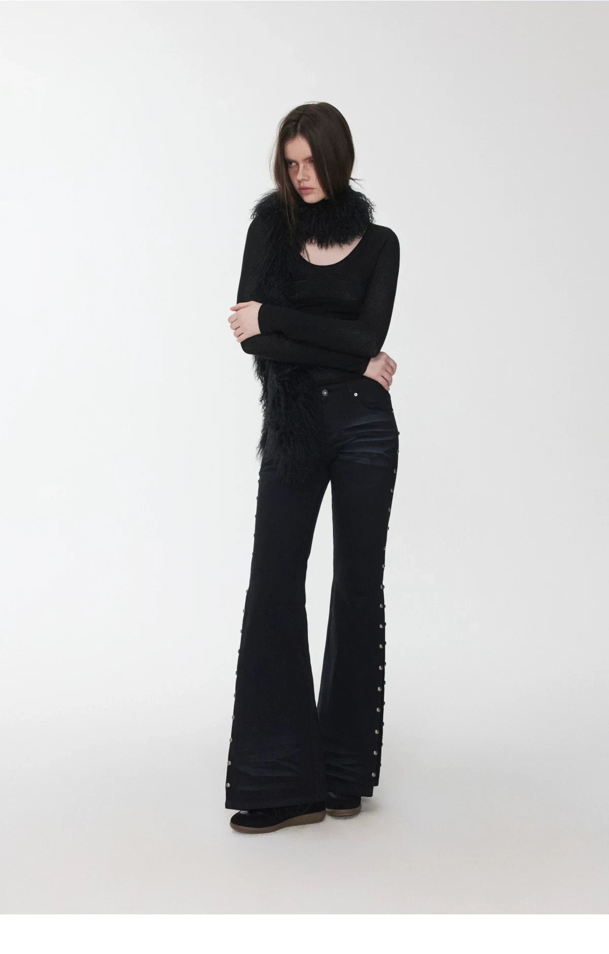 KNIGHT WOOL JACQUARD SCOOP-NECK TOP – 4colors