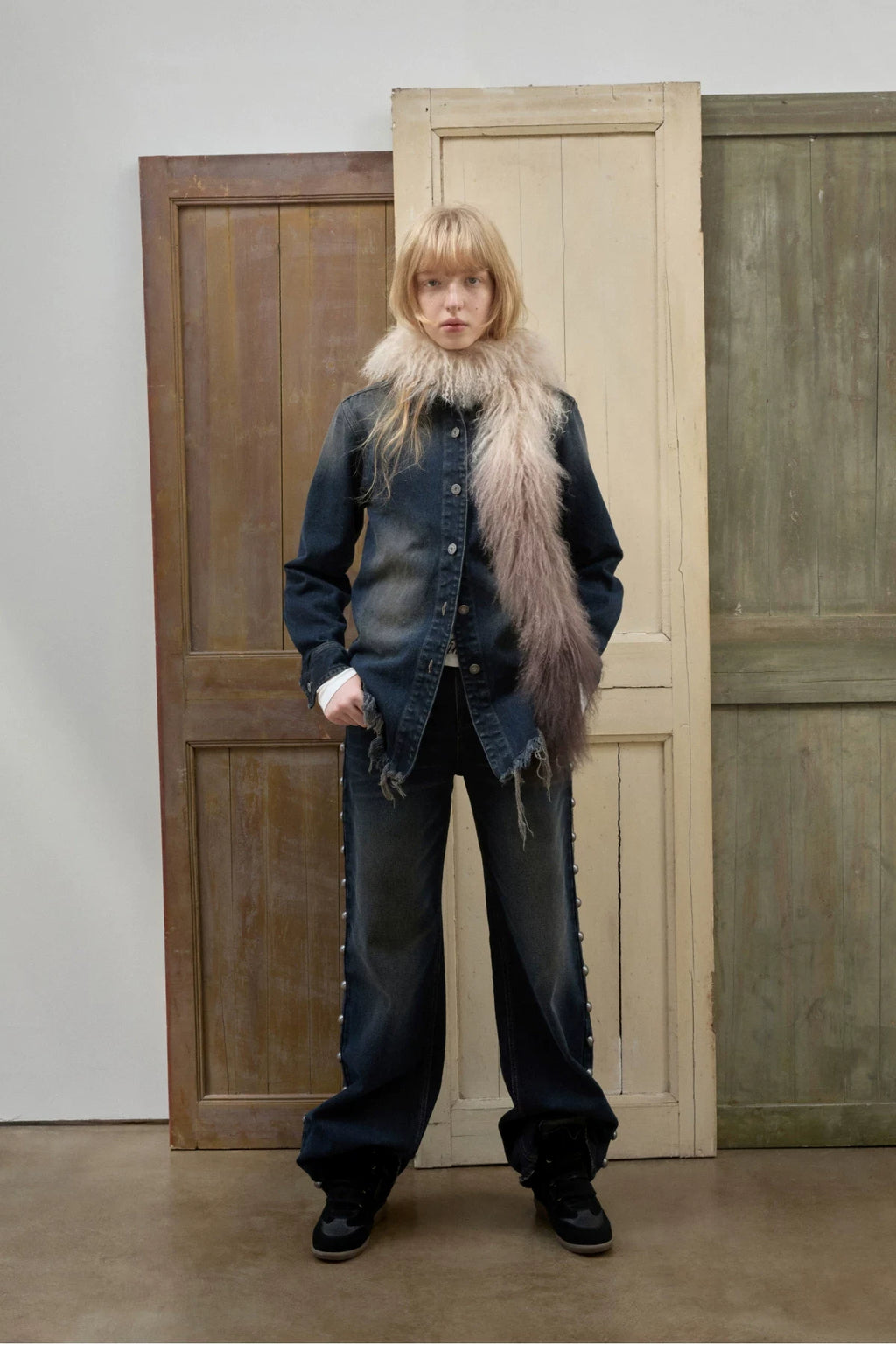 OMBRE TIBETAN LAMB FUR SCARF – 2colors