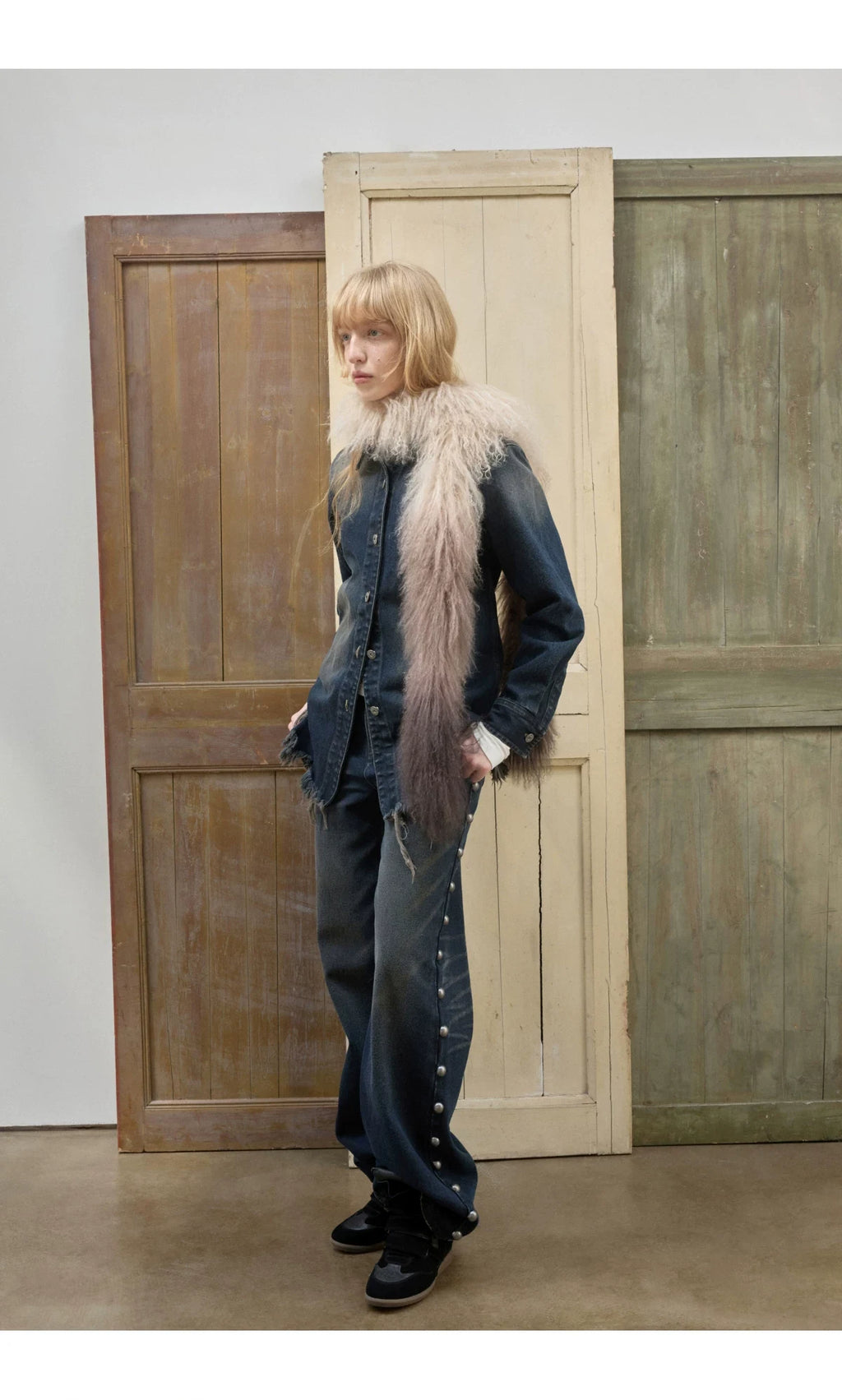 OMBRE TIBETAN LAMB FUR SCARF – 2colors