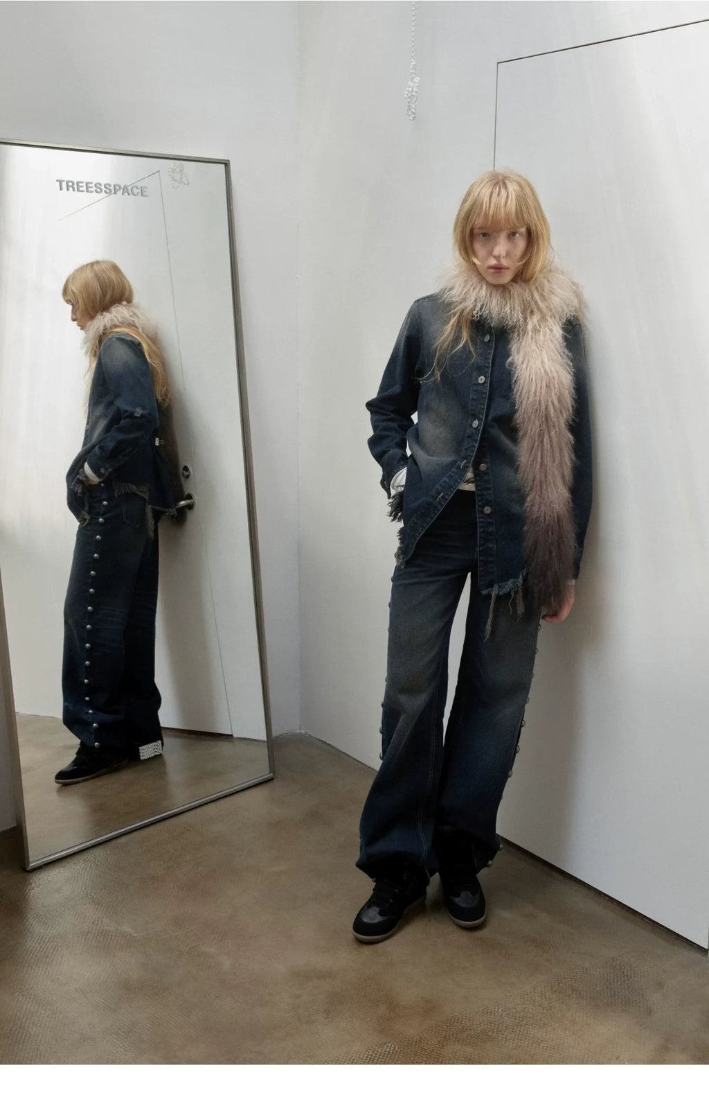 OMBRE TIBETAN LAMB FUR SCARF – 2colors