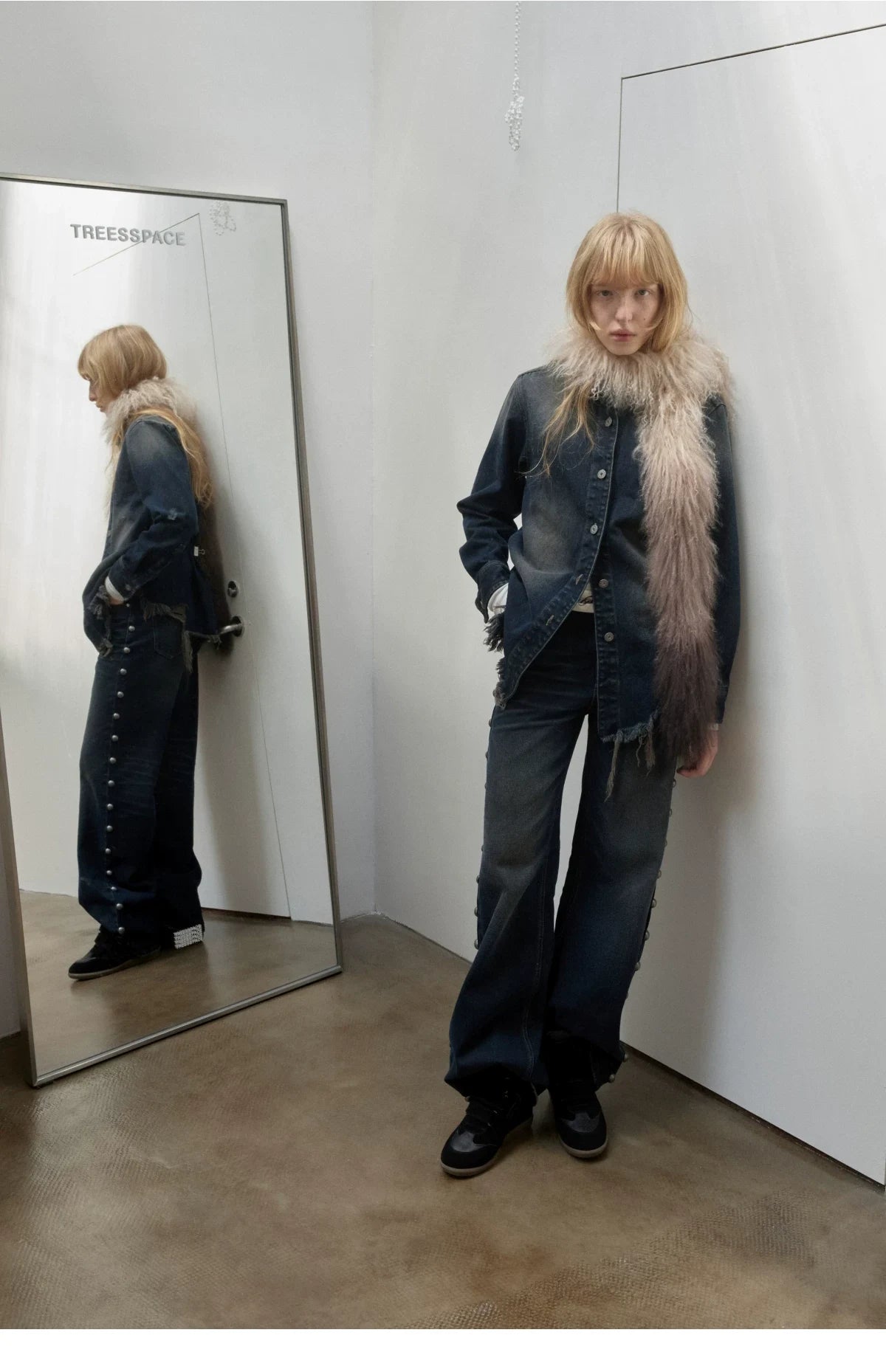 OMBRE TIBETAN LAMB FUR SCARF – 2colors