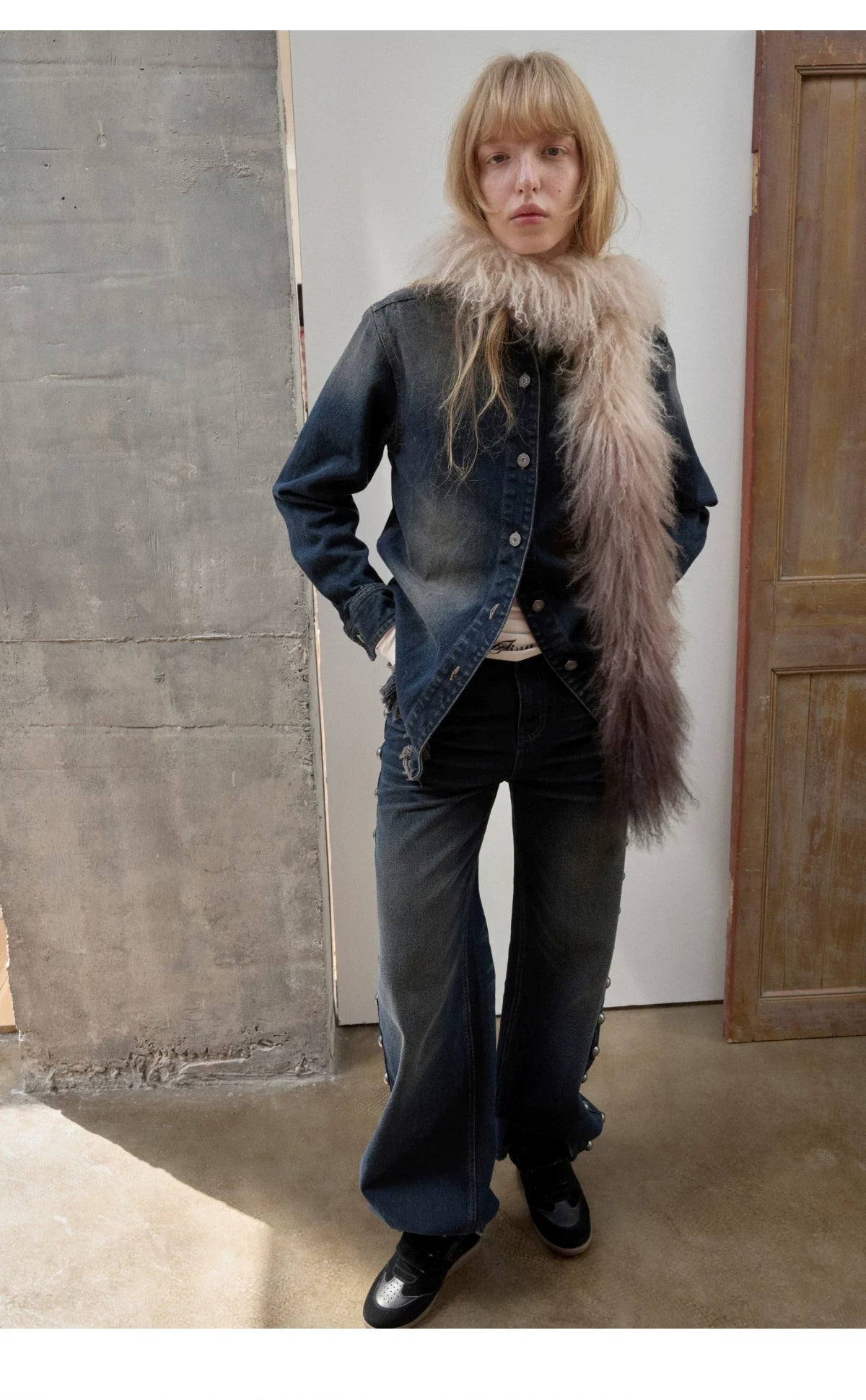 OMBRE TIBETAN LAMB FUR SCARF – 2colors