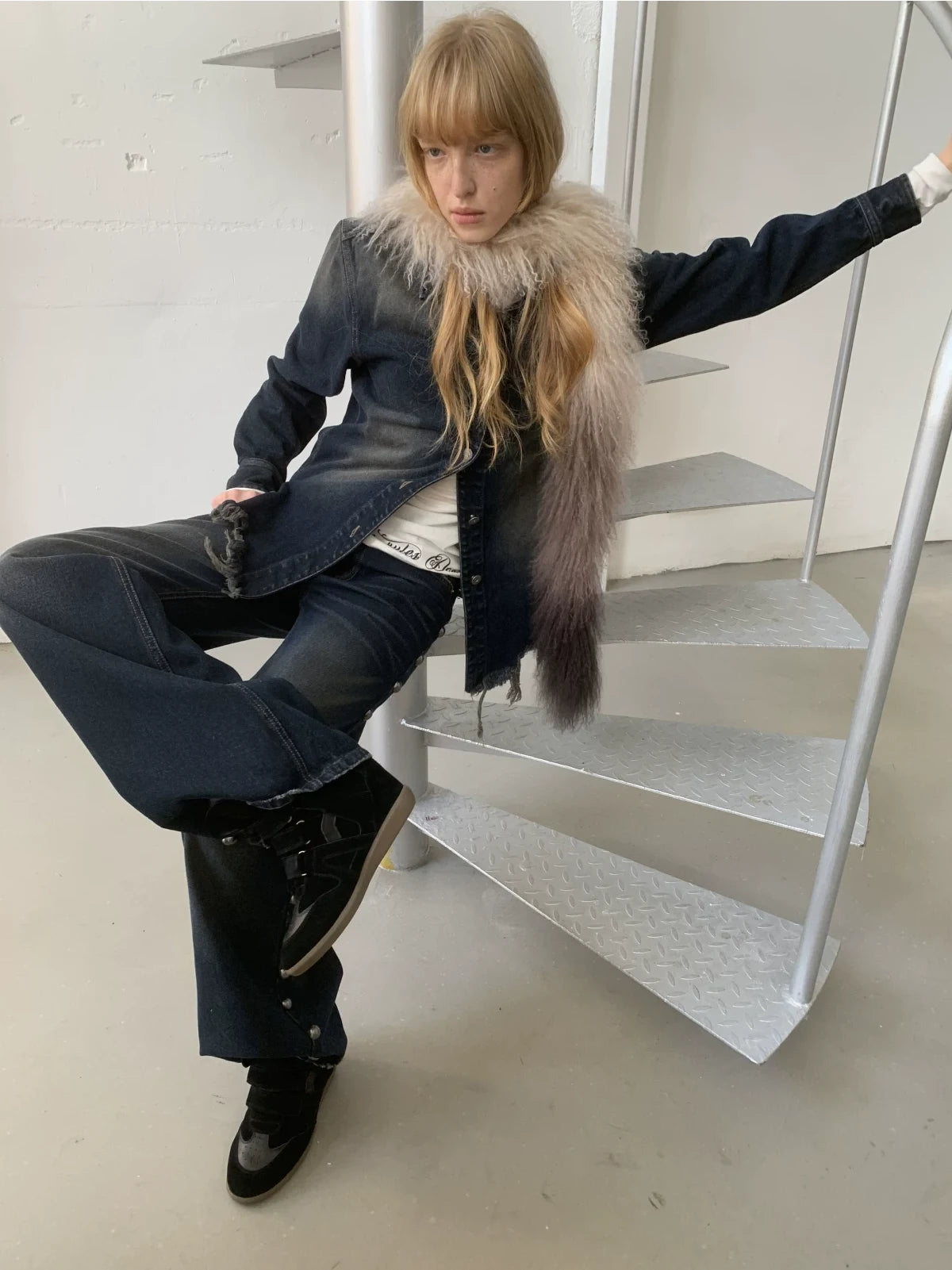 OMBRE TIBETAN LAMB FUR SCARF – 2colors