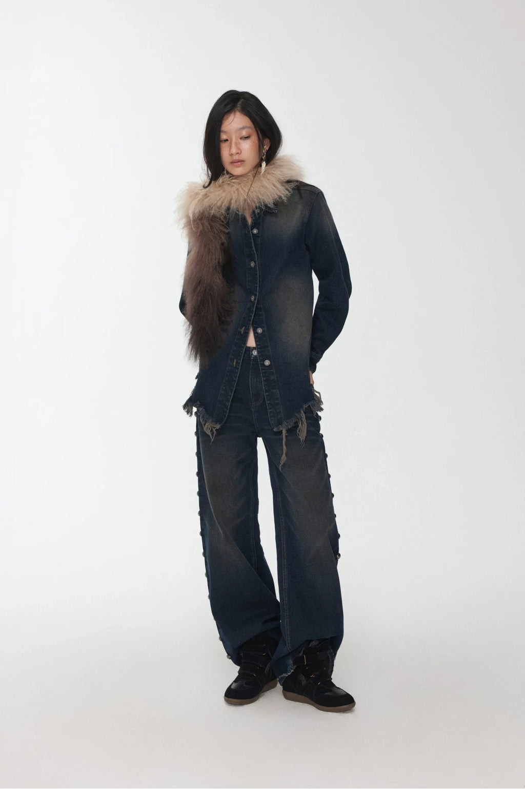 OMBRE TIBETAN LAMB FUR SCARF – 2colors