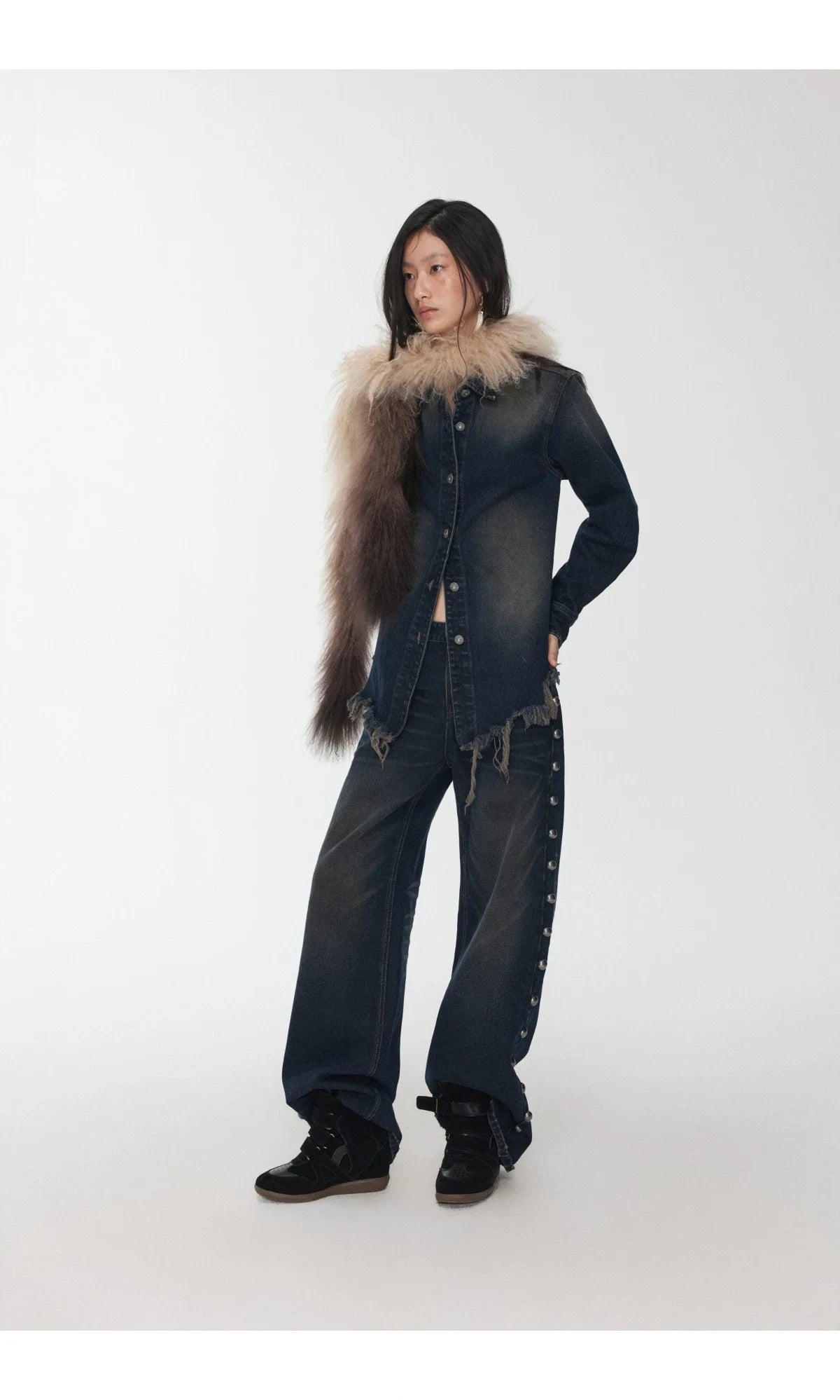 OMBRE TIBETAN LAMB FUR SCARF – 2colors