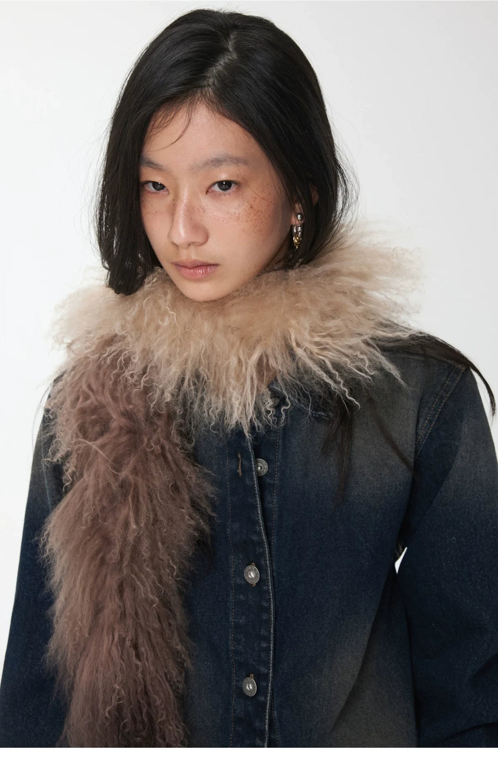 OMBRE TIBETAN LAMB FUR SCARF – 2colors