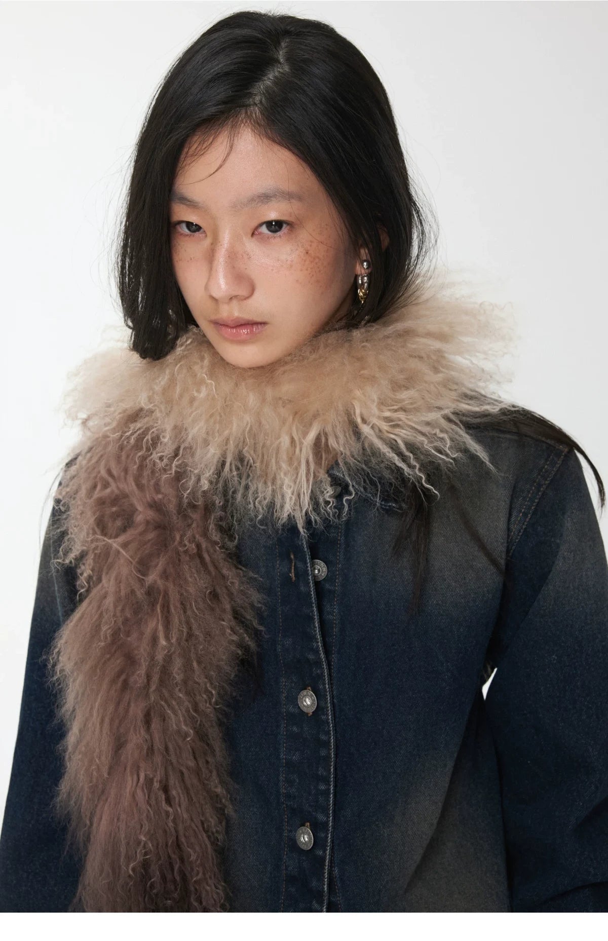 OMBRE TIBETAN LAMB FUR SCARF – 2colors