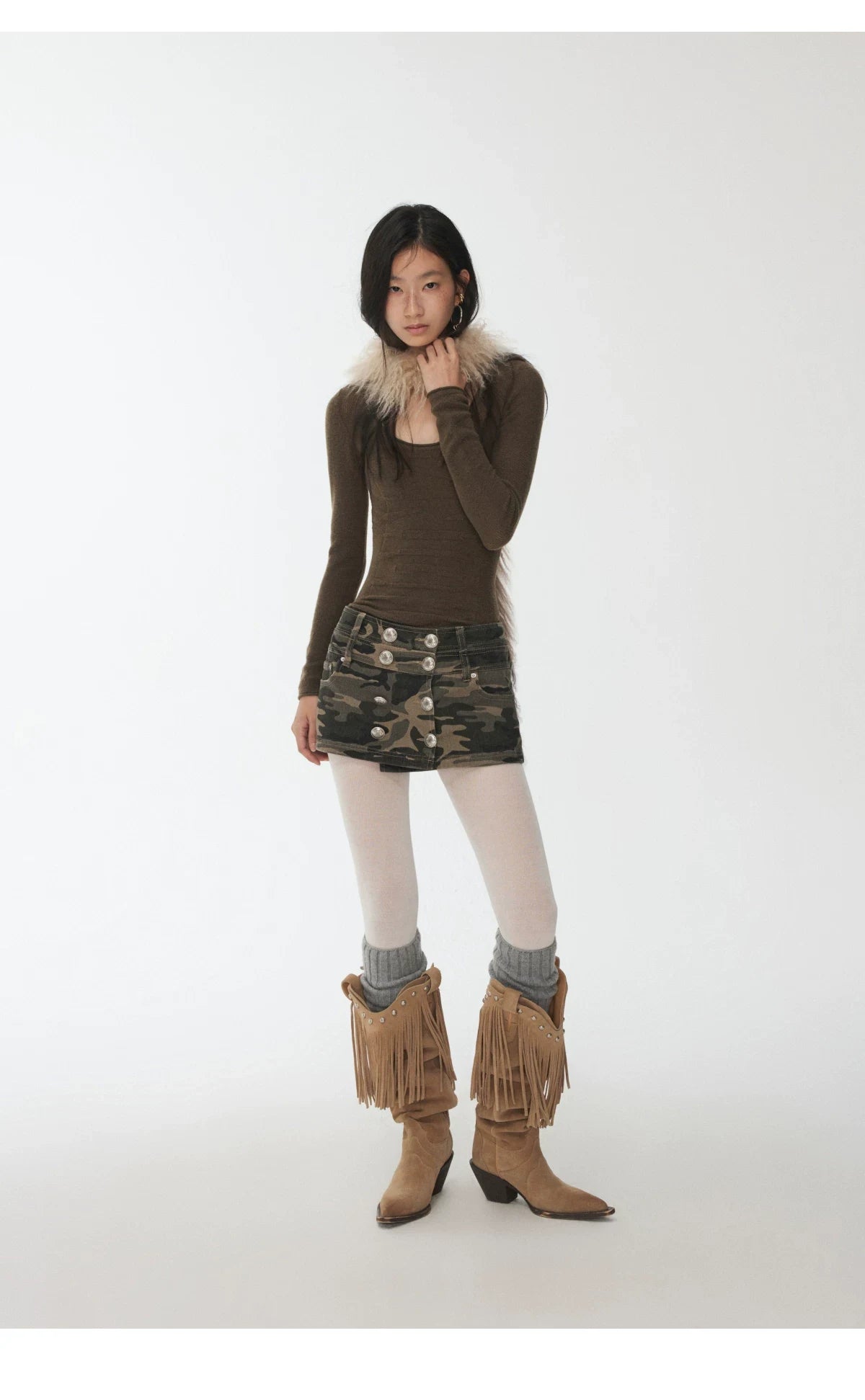 OMBRE TIBETAN LAMB FUR SCARF – 2colors