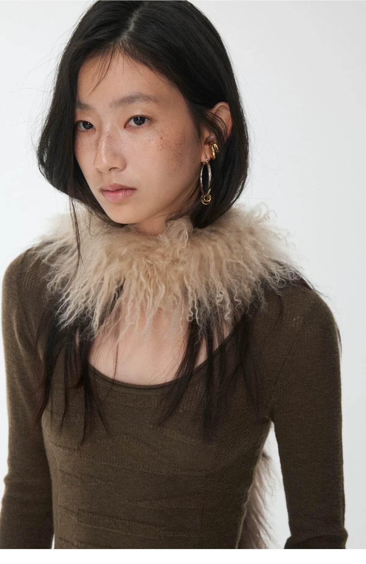 OMBRE TIBETAN LAMB FUR SCARF – 2colors