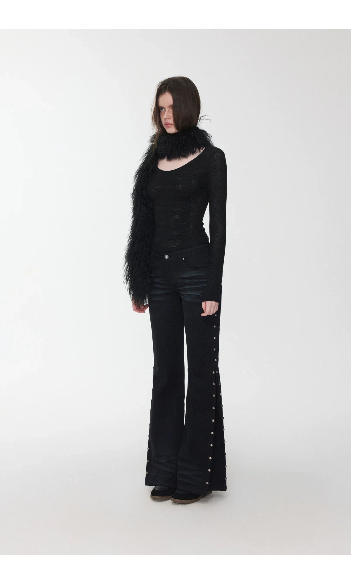 OMBRE TIBETAN LAMB FUR SCARF – 2colors