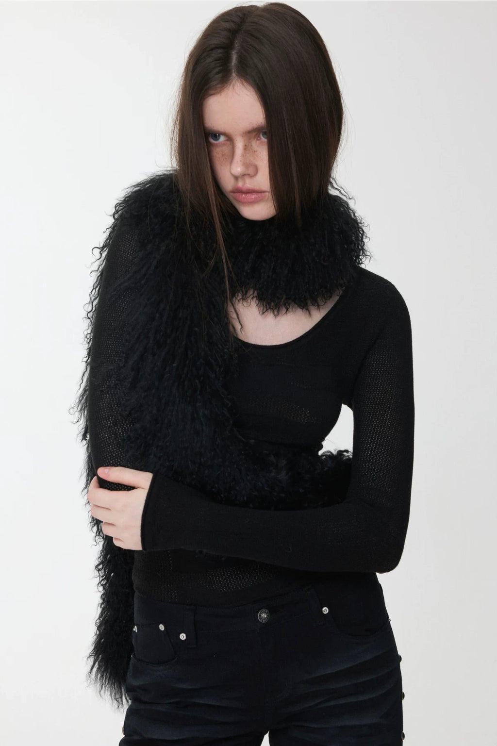 OMBRE TIBETAN LAMB FUR SCARF – 2colors