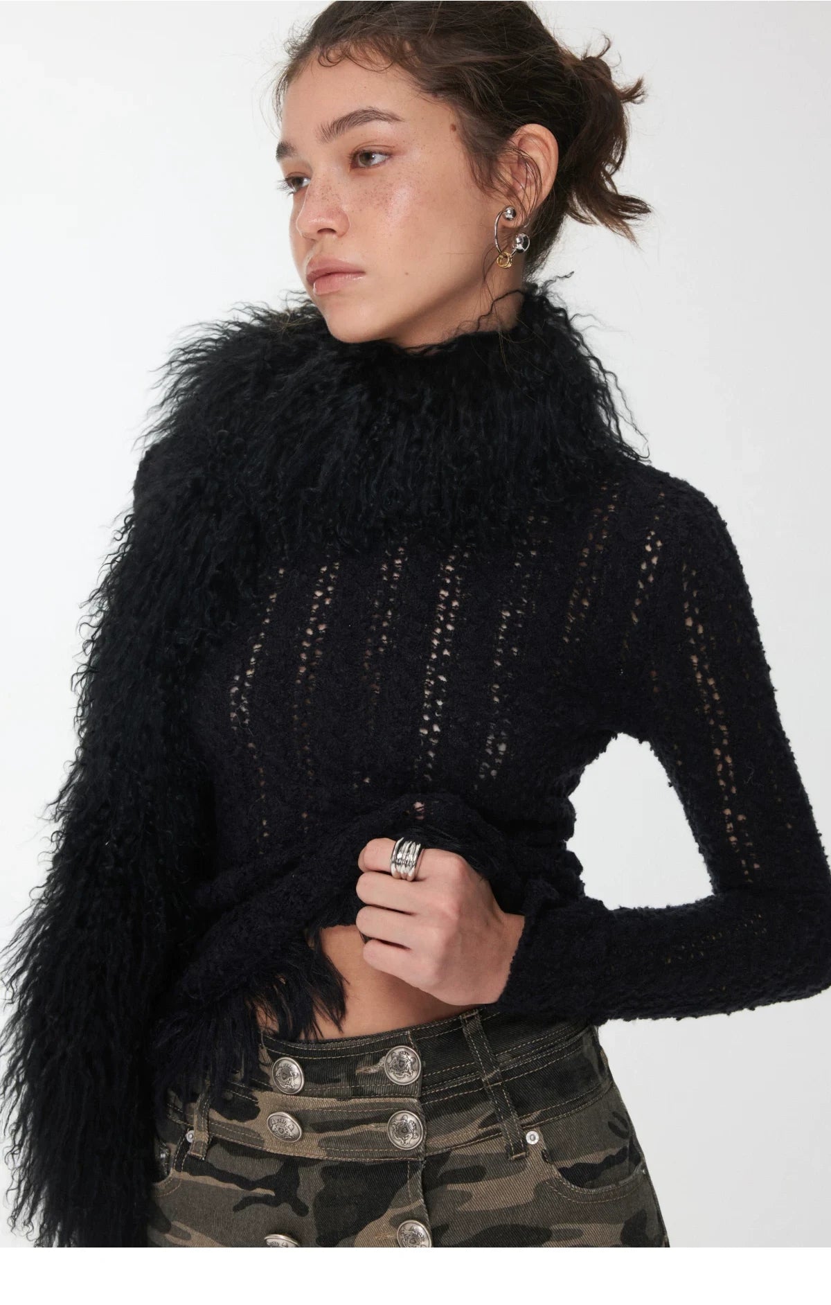 OMBRE TIBETAN LAMB FUR SCARF – 2colors