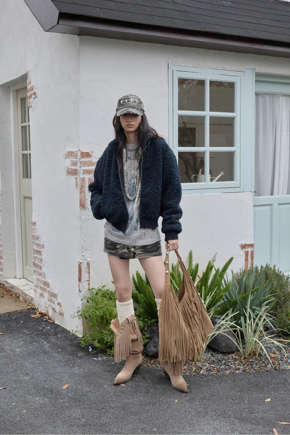 STAND-COLLAR SHERPA SHORT JACKET – 2colors