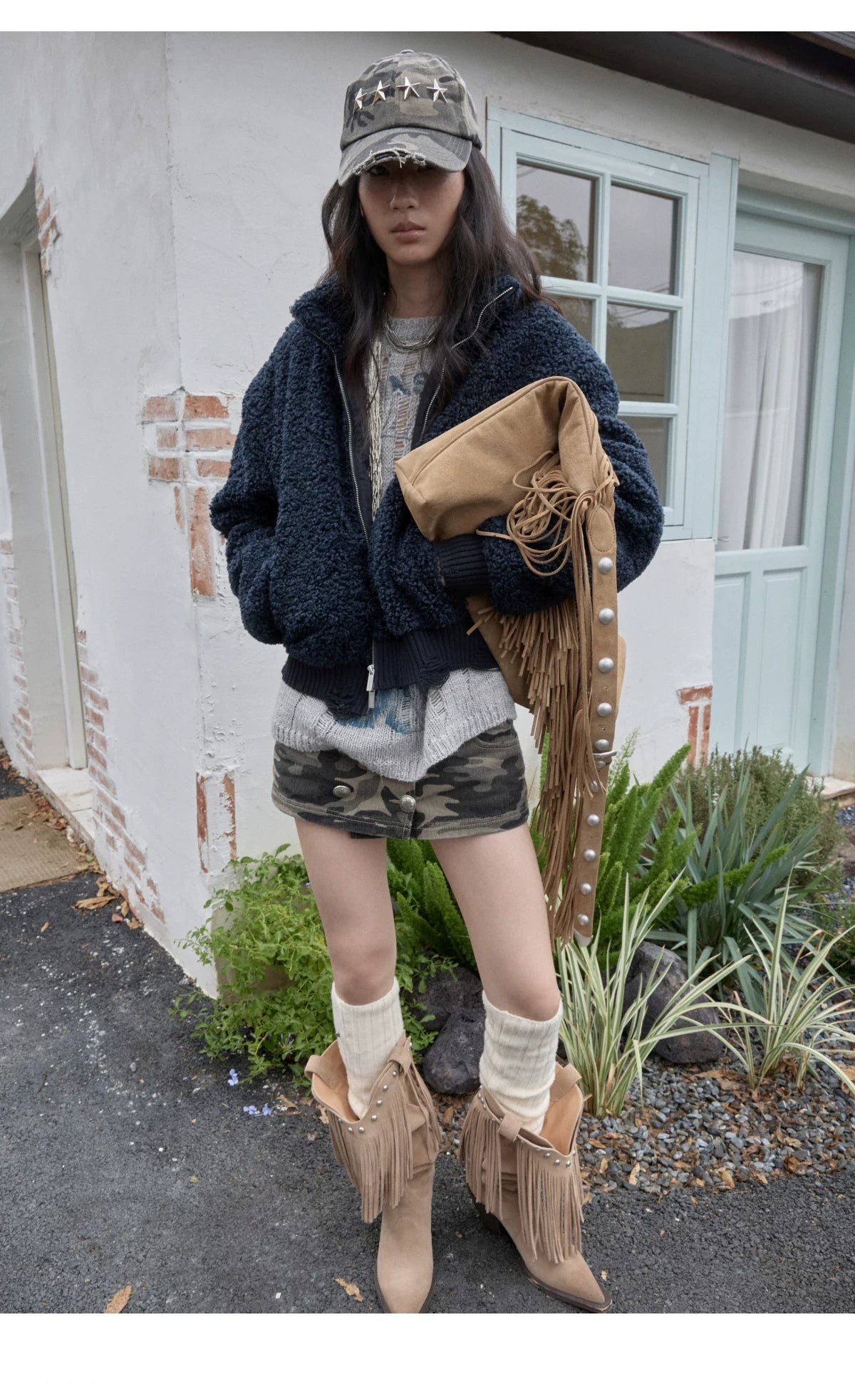 STAND-COLLAR SHERPA SHORT JACKET – 2colors