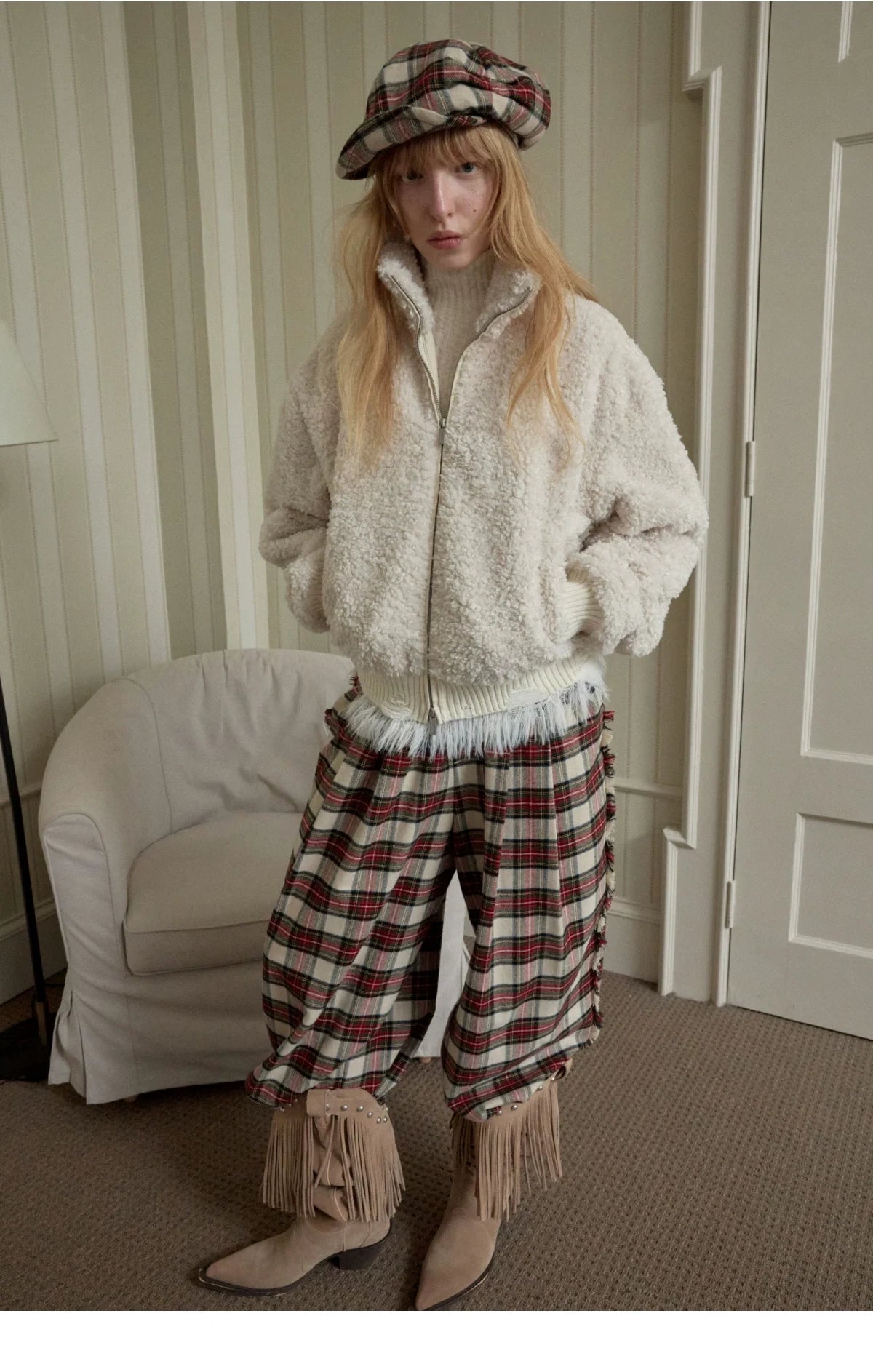 STAND-COLLAR SHERPA SHORT JACKET – 2colors