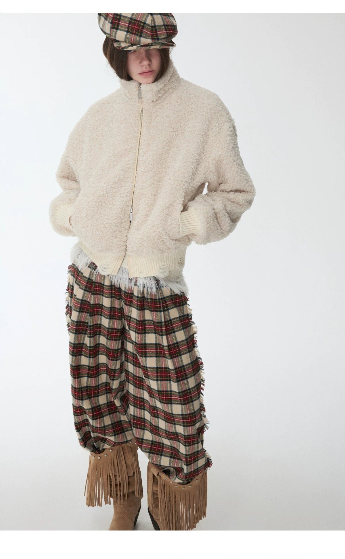 STAND-COLLAR SHERPA SHORT JACKET – 2colors