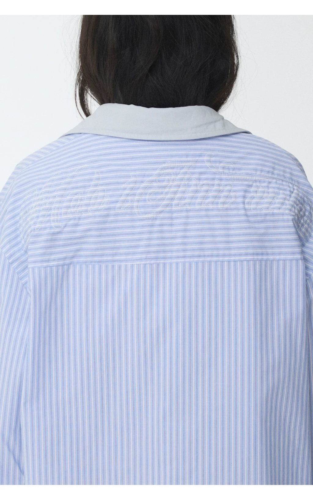 STRIPED PADDED SHIRT & TIE & MINI SKIRT – 3pieces