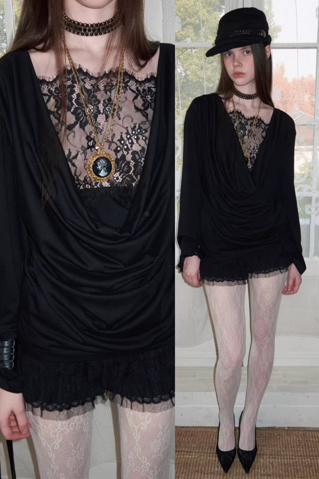 REVERSIBLE VINTAGE LACE TOP