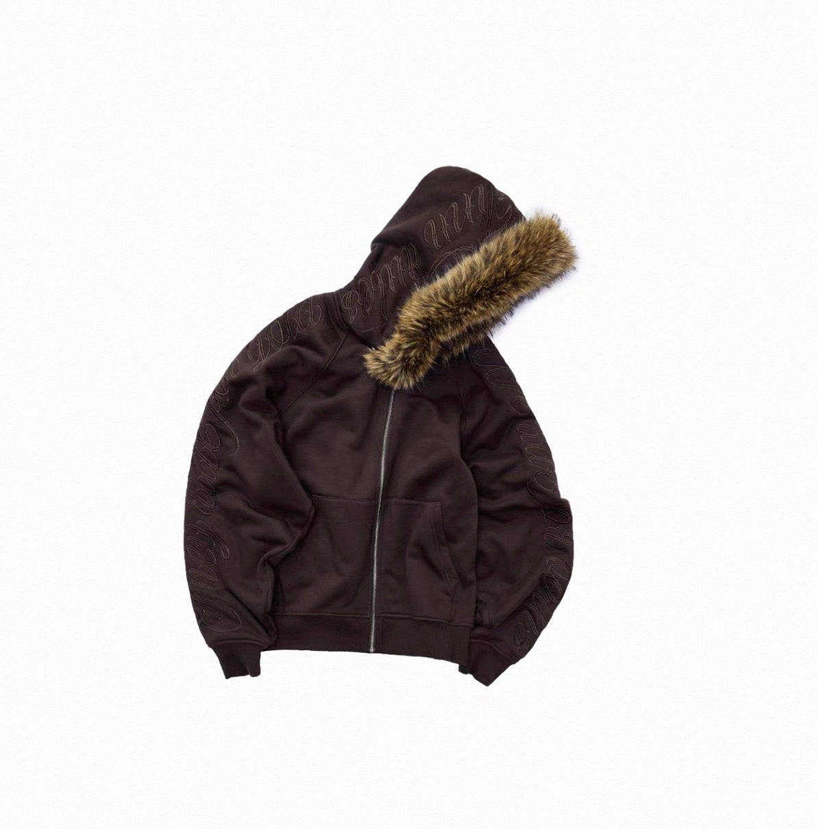 JELENE HOODIE FUR SWEATSHIRT & SWEATPANTS – 2colors (detachable hood)