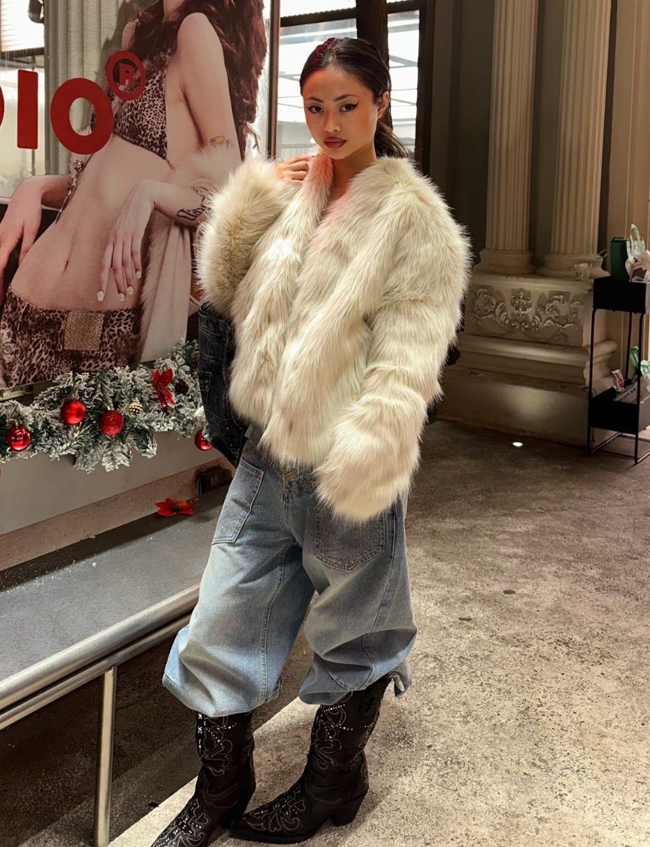 CREAM FUR DELISH FAUX-FUR JACKET
